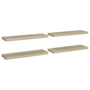vidaXL Prateleiras parede suspensas 4 pcs 80x23,5x3,8cm MDF carvalho