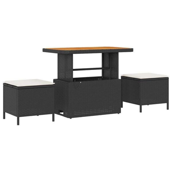 vidaXL Conjunto de Sofá de Jardim 10 pcs Preto Rattan Sintético