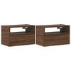 vidaXL Mesas de cabeceira parede 2pcs 45x26x28,5 cm carvalho castanho