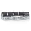 vidaXL 7 pcs conjunto lounge de jardim com almofad&otilde;es a&ccedil;o branco