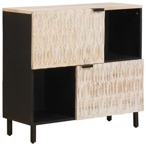 vidaXL Buffet Acabamento em Wash Branco 80 x 33 x 75 cm