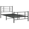 vidaXL Estrutura de cama com cabeceira e pés 107x203 cm metal preto