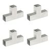 vidaXL Bases para poste em forma de T 4 pcs 71x71 mm metal galvanizado