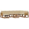 vidaXL Conjunto de Sof&aacute;s para Exterior 9 unid. 8 lugar Natural e Bege