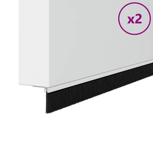 vidaXL Selos de Escovas para Porta com Parafuso 2 pcs Branco 100 cm