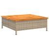 vidaXL Mesa de jardim 70x70x25 cm vime e madeira de ac&aacute;cia maci&ccedil;a bege