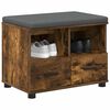 vidaXL Banco de Hall com almofada Carvalho Defumado 60 x 38 x 46 cm