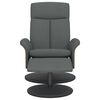vidaXL Cadeira reclin&aacute;vel com apoio de p&eacute;s tecido cinzento-escuro