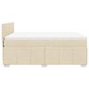 vidaXL Cama com molas/colch&atilde;o 140x190 cm tecido cor creme