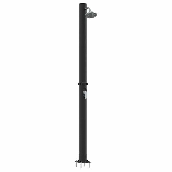 vidaXL Chuveiro Solar para Exterior Preto 217 cm PVC e alumínio