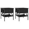 vidaXL Mesas de cabeceira 2 pcs 40x42x45 cm derivados de madeira preto