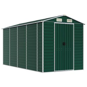 vidaXL Abrigo de jardim 191x385x198 cm a&ccedil;o galvanizado verde