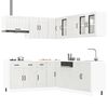 vidaXL 11 peças armário de cozinha conjunto Lucca brilho branco