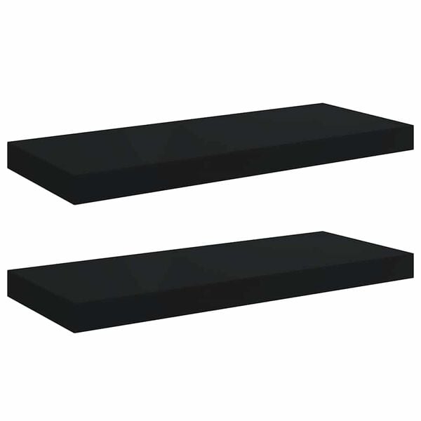 vidaXL Prateleiras de parede suspensas 2 pcs 60x23,5x3,8 cm MDF preto