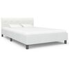 vidaXL Estrutura de cama 140x200 cm couro artificial branco