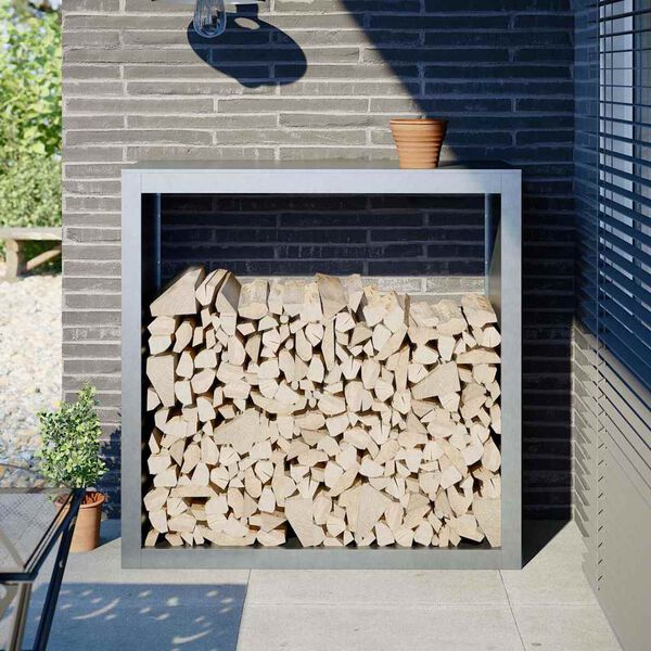 vidaXL Suporte para lenha 100x40x100 cm a&ccedil;o galvanizado