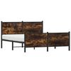vidaXL Estrutura de cama sem colch&atilde;o 160x200 cm metal carvalho fumado