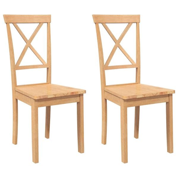 vidaXL Cadeiras de jantar 2 pcs madeira de seringueira maci&ccedil;a