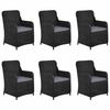vidaXL 7 pcs conjunto de jantar para jardim preto