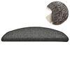 vidaXL Tapetes de escada 15 peças 56x17x3 cm cinza escuro semicircular