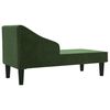 vidaXL Chaise longue com rolo veludo verde-escuro