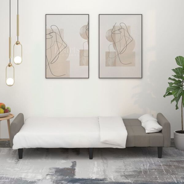 vidaXL Sof&aacute;-cama de 2 lugares veludo cinzento-claro