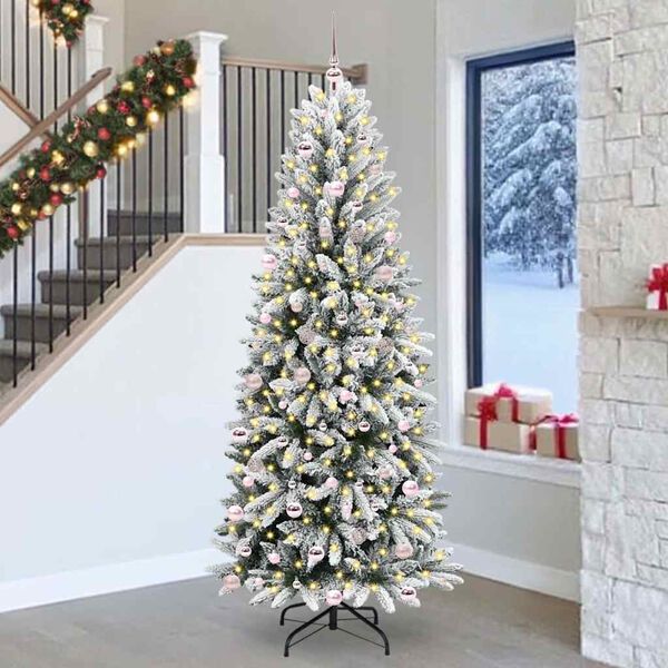vidaXL &Aacute;rvore de Natal Artificial com 300 LEDs Branco 240 cm