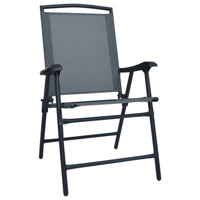 vidaXL Cadeiras de jardim dobráveis 2 pcs textilene cinzento