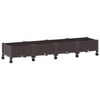 vidaXL Vaso de Jardim com Rodas Castanho 160 x 40 x 29 cm PP