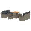 vidaXL Conjunto de Sof&aacute; de Jardim 9 unid. 8-N&uacute;mero de lugares Cinzeto
