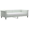 vidaXL Sof&aacute;-cama com colch&atilde;o 90x200 cm veludo cinzento-claro