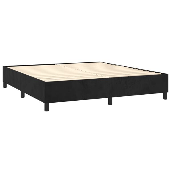 vidaXL Cama com molas/colch&atilde;o 180x200 cm veludo preto