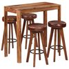 vidaXL Conjunto de bar 5 pcs 115x56x107 cm madeira maciça