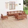 vidaXL 9 pcs conjunto lounge de jardim pinho maci&ccedil;o castanho mel