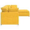 vidaXL Sof&aacute; modular c/ pufes almofadas tecido corduroy amarelo-claro