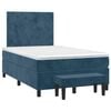 vidaXL Cama boxspring com colch&atilde;o 120x200 cm veludo azul-escuro