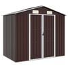 vidaXL Abrigo de jardim 205x129x183 cm a&ccedil;o galvanizado castanho