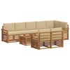 vidaXL Conjunto de Sof&aacute;s para Exterior 9 unid. Natural e Bege