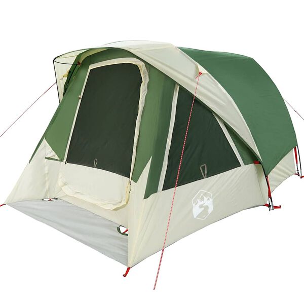 vidaXL Tenda familiar estilo cabana para 6 pessoas imperme&aacute;vel verde