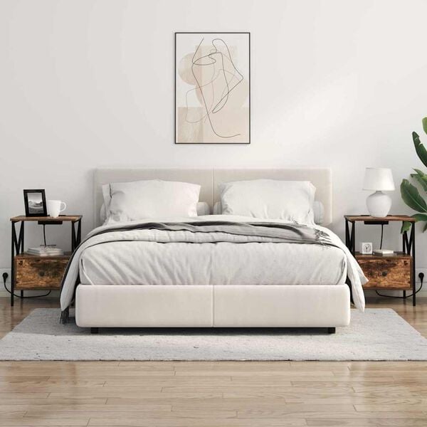 vidaXL Arm&aacute;rio de Cabeceira Carvalho Defumado 41,5 x 40,5 x 55 cm