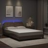 vidaXL Estrutura de cama com LED sem colch&atilde;o Zadar 140x190 cm cappuccino