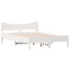 vidaXL Cama sem colch&atilde;o 135x190 cm madeira de pinho maci&ccedil;a branco