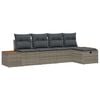 vidaXL Conjunto de Sof&aacute; de Jardim 5 unid. Cinzeto vime PE