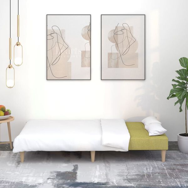 vidaXL Sof&aacute;-cama de 2 lugares tecido verde