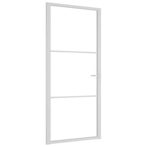vidaXL Porta de interior 93x201,5 cm vidro ESG e alumínio branco