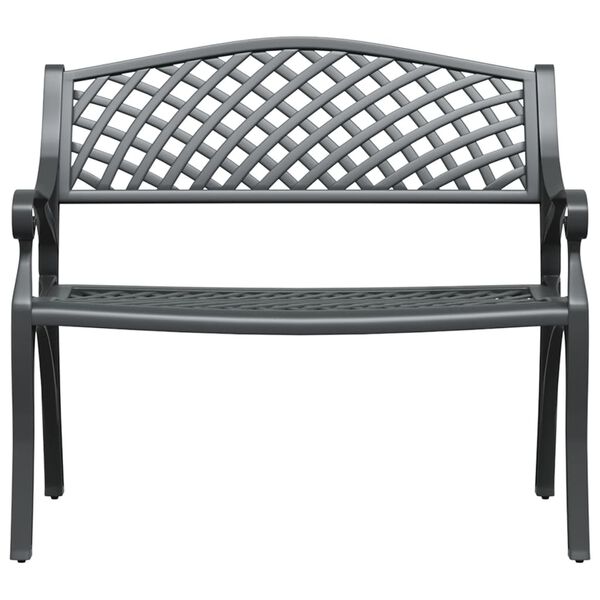 vidaXL Banco de jardim 102 cm alum&iacute;nio fundido preto