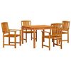 vidaXL Conjunto de Jantar para Jardim 5 unid. Castanho