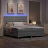 vidaXL Cama Box Spring LED Cinzento-claro 180 x 200 cm tecido
