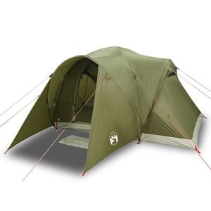 vidaXL Tenda familiar em c&uacute;pula p/ 6pessoas imperme&aacute;vel verde azeitona
