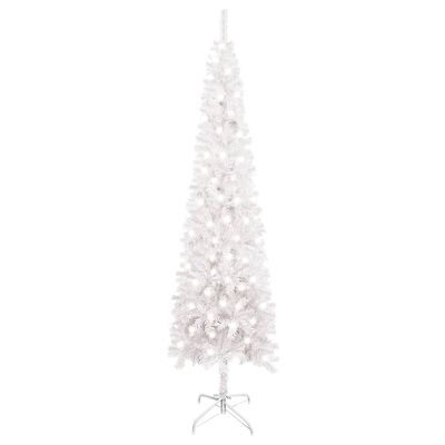 vidaXL Árvore de Natal pré-iluminada fina 180 cm branco